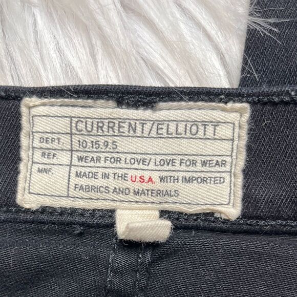 Current / Elliot High Waist Stiletto Skinny Jeans Jet Black Size 24 - Picture 7 of 7